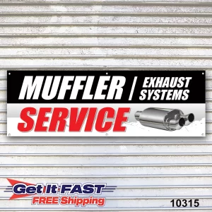 Muffler Exhaust System Service Banner