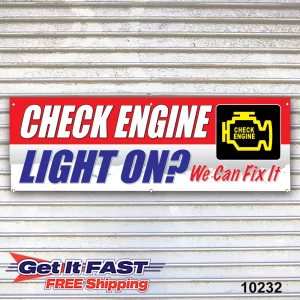 Check Engine Light On Banner