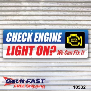 Check Engine Light On Banner