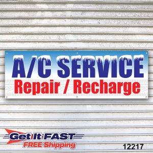 A/C Service Repair & Recharge Banner